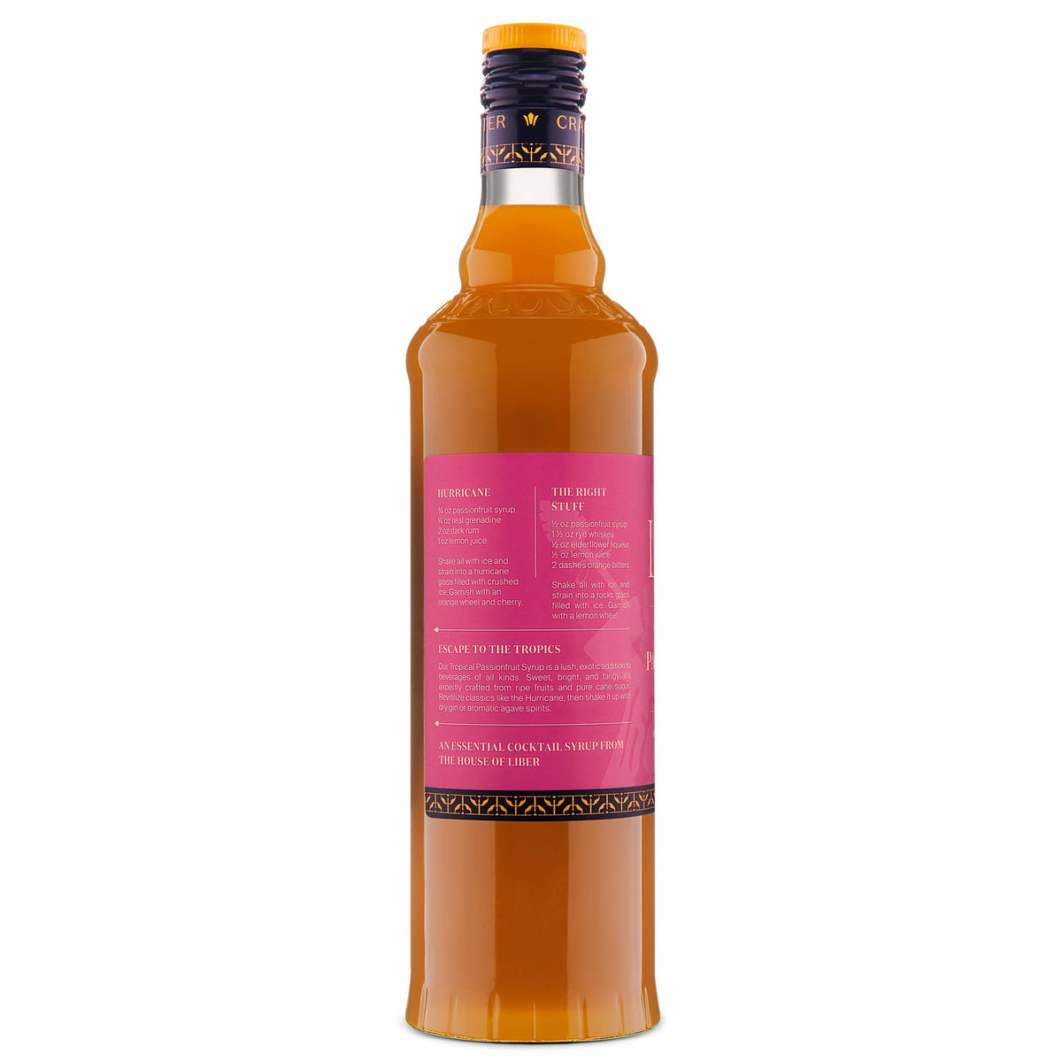 Liber & Co. Tropical Passion Fruit Syrup – 50 Drinks, 50% Passionfruit Juice, Ideal for Craft Cocktails, Hurricanes, Margaritas & Sodas (25.4 oz)