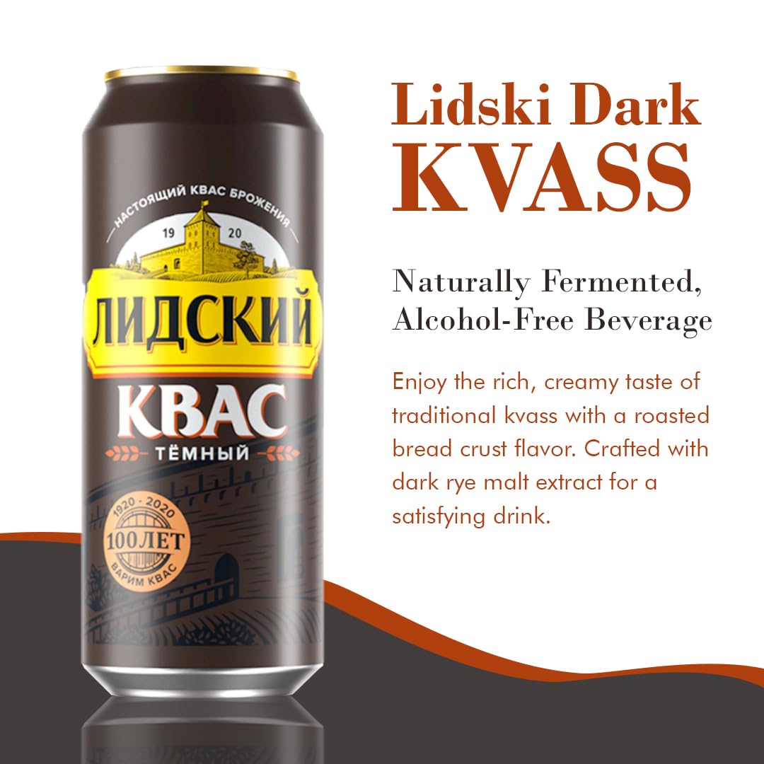 KVASS LIDSKI Bread Kvass Variety Pack – Traditional Natural-Carbonated Rye Drink