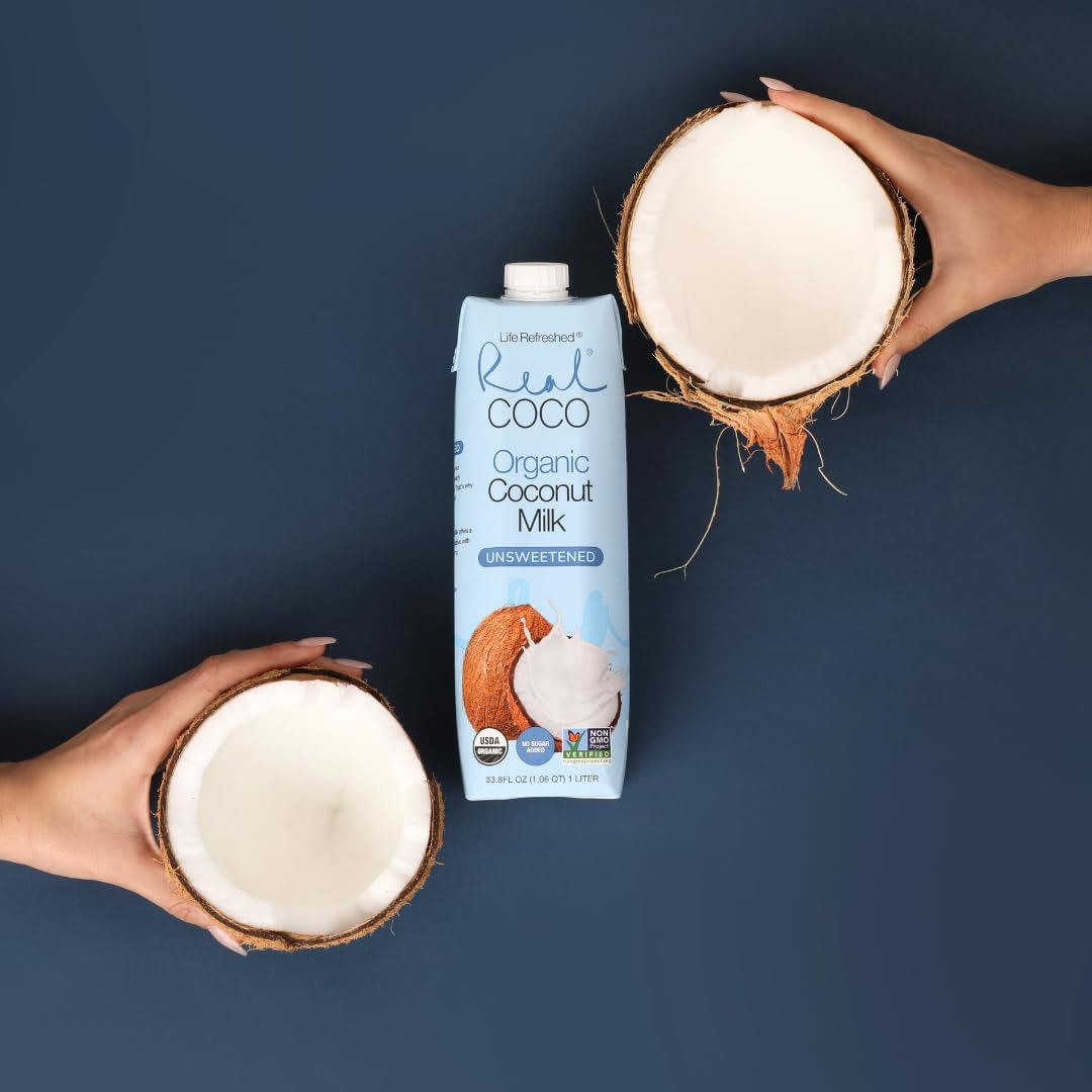 Life Refreshed Real Coco Organic Coconut Milk Beverage (6-Pack 1L) – No Added Sugar