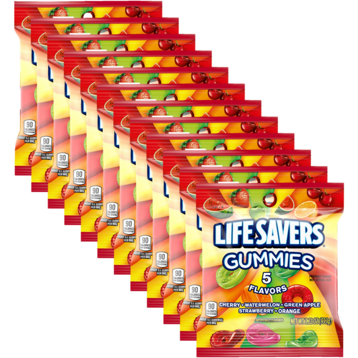 Life Savers 5 Flavors Gummies – 12 Pack (3.22 oz Bags)