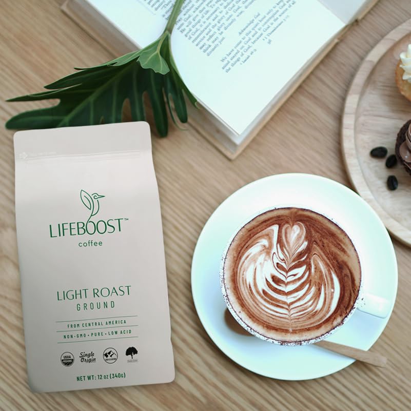 Lifeboost Light Roast Ground Coffee — Low Acid, Organic, Non-GMO, Single Origin