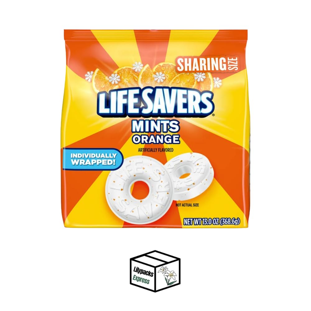 Lifesavers Mints Orange — Large Bags, 3-Pack | Individually Wrapped | Lilypacks Express