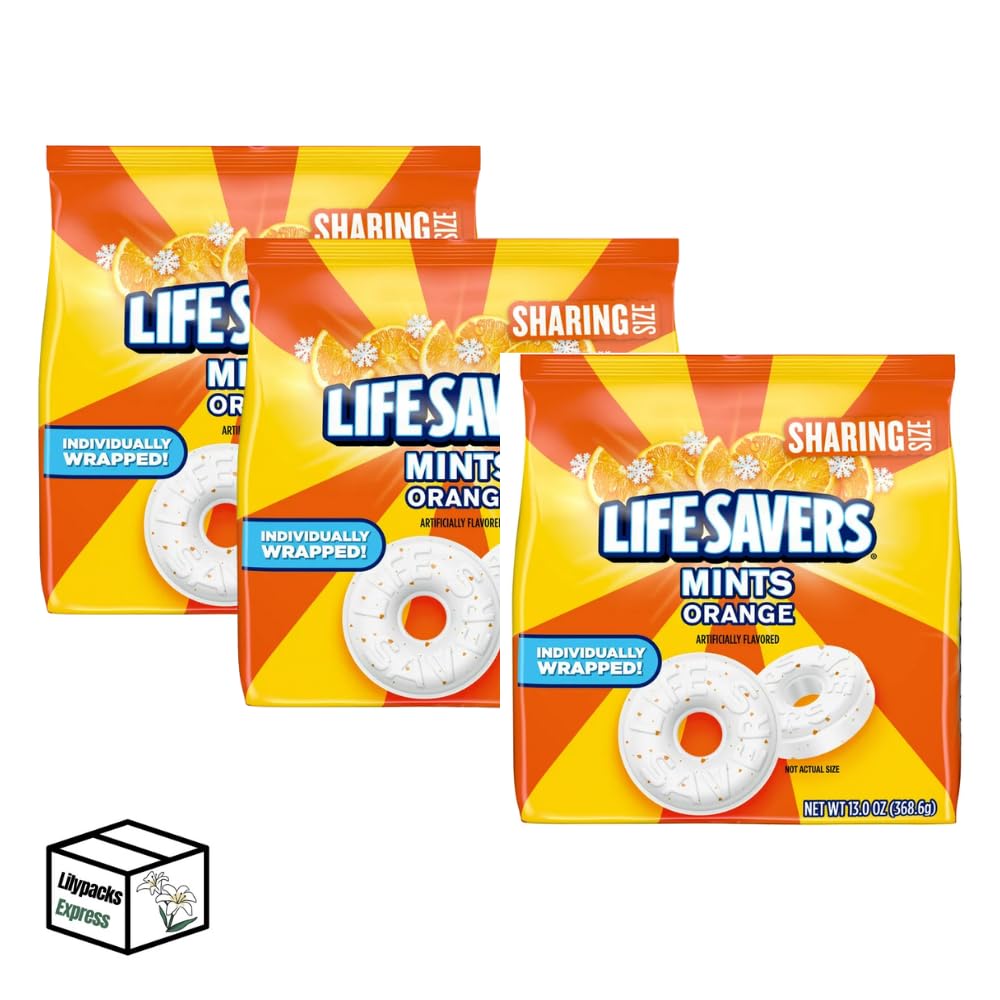 Lifesavers Mints Orange — Large Bags, 3-Pack | Individually Wrapped | Lilypacks Express