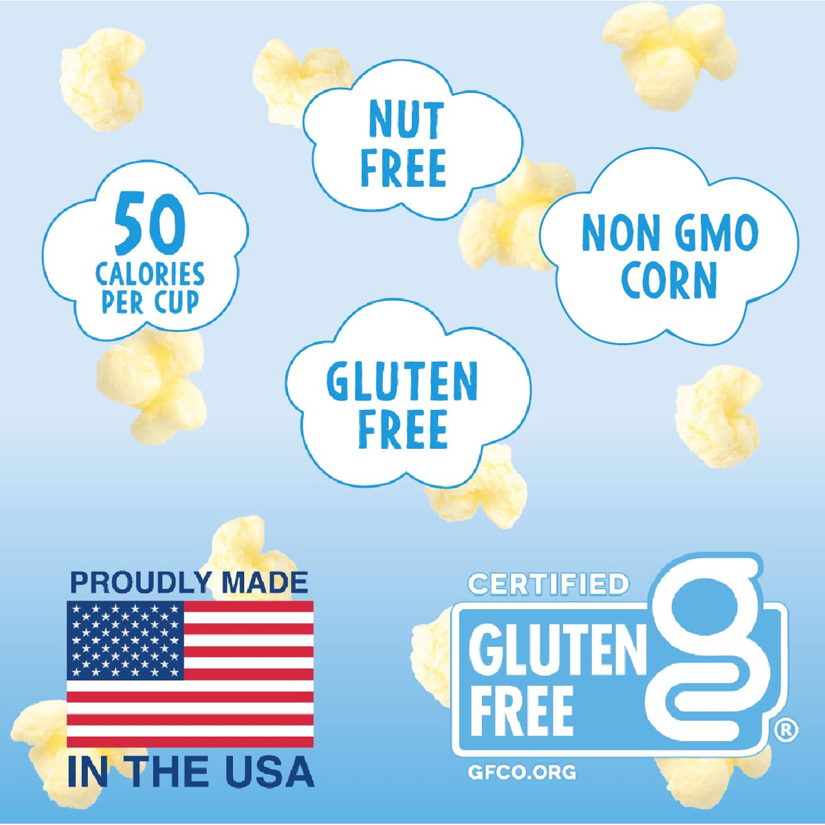 Like Air Puffcorn 5 Flavor Variety Pack (20 Bags) – 50 Calories Per Cup, Gluten Free, Kosher, Non-GMO Corn