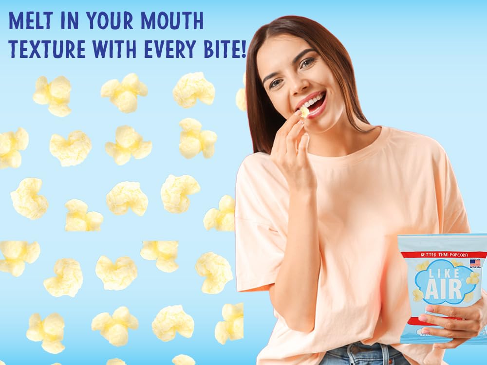 Like Air Puffcorn 2-Flavor Variety Pack – White Cheddar & Classic Puff Corn, 20 x 0.5oz, Gluten Free