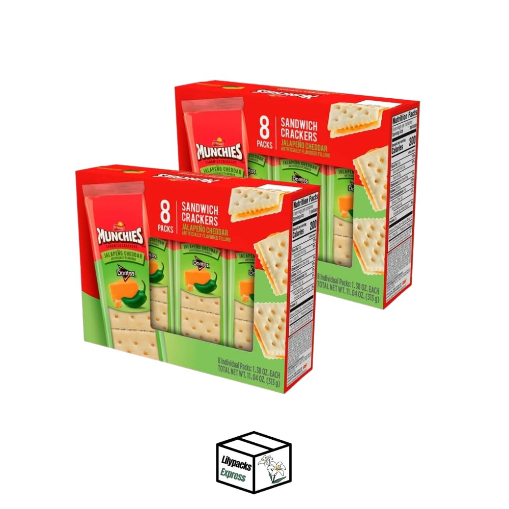 Munchies Sandwich Crackers Jalapeño Cheddar — 2-Pack Bundle by Lilypacks Express
