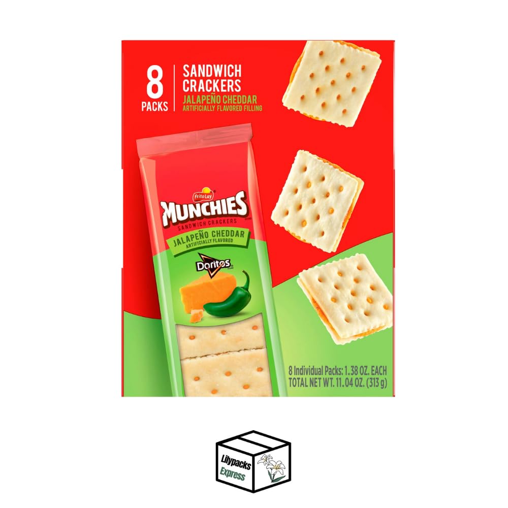 Munchies Sandwich Crackers Jalapeño Cheddar — 2-Pack Bundle by Lilypacks Express