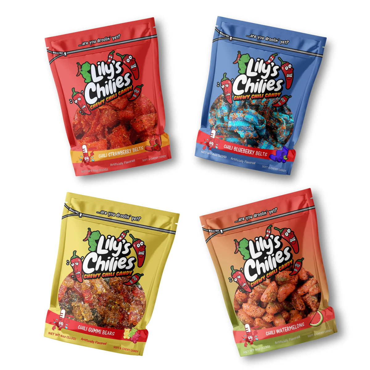 Lilys Chilies Sour & Chili Chewy Candy Variety Pack – 4 Flavors