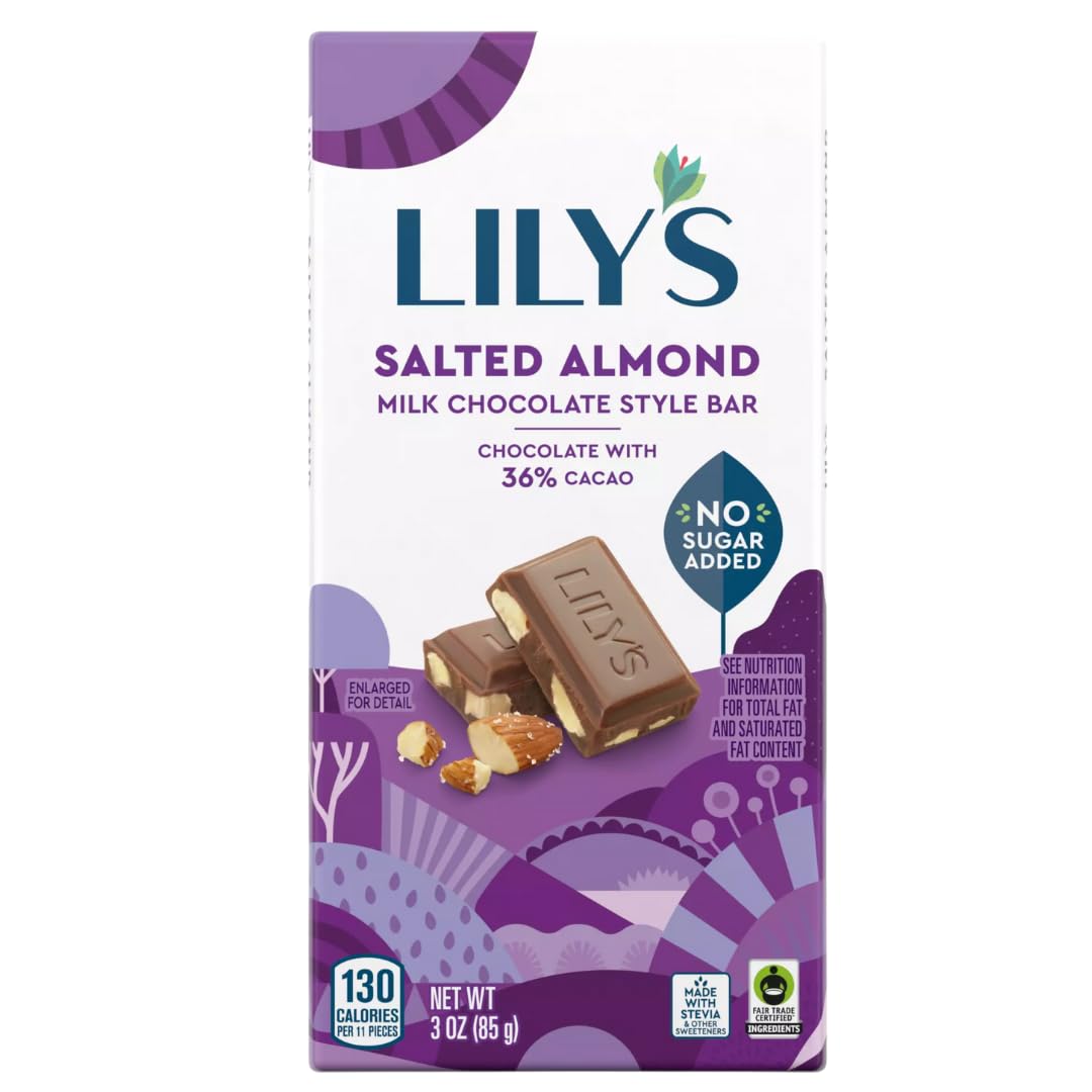 Lily's Salted Chocolate Lovers 6-Pack: Milk Salted Almond, Dark 70% Sea Salt, Dark Salted Almond