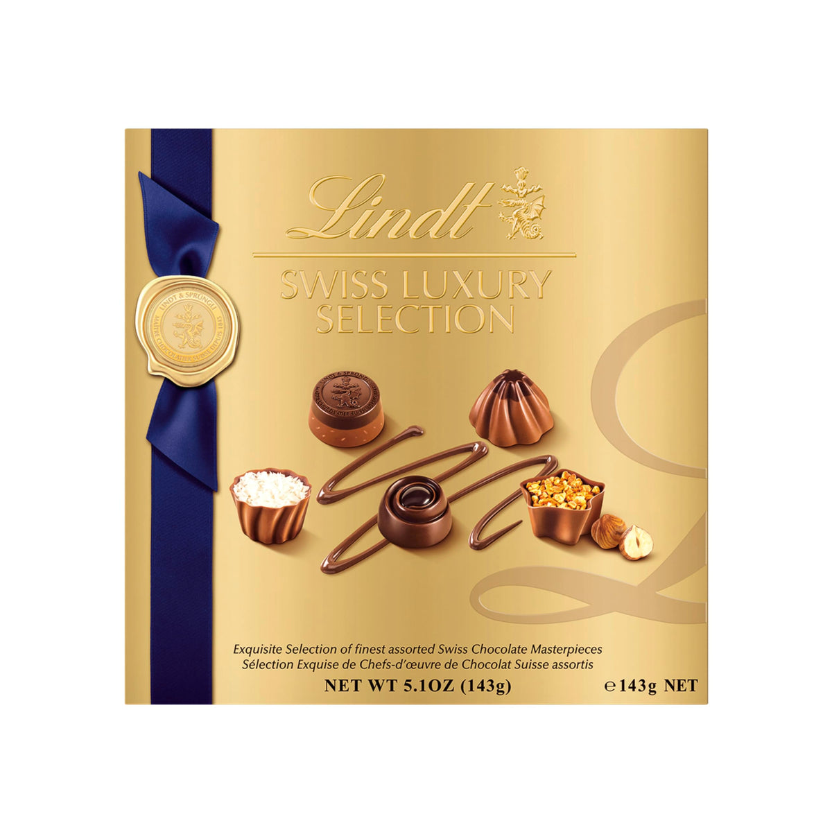 Lindt Swiss Luxury Selection Assorted Chocolates – 14 Count Gift Box (5.1 oz)