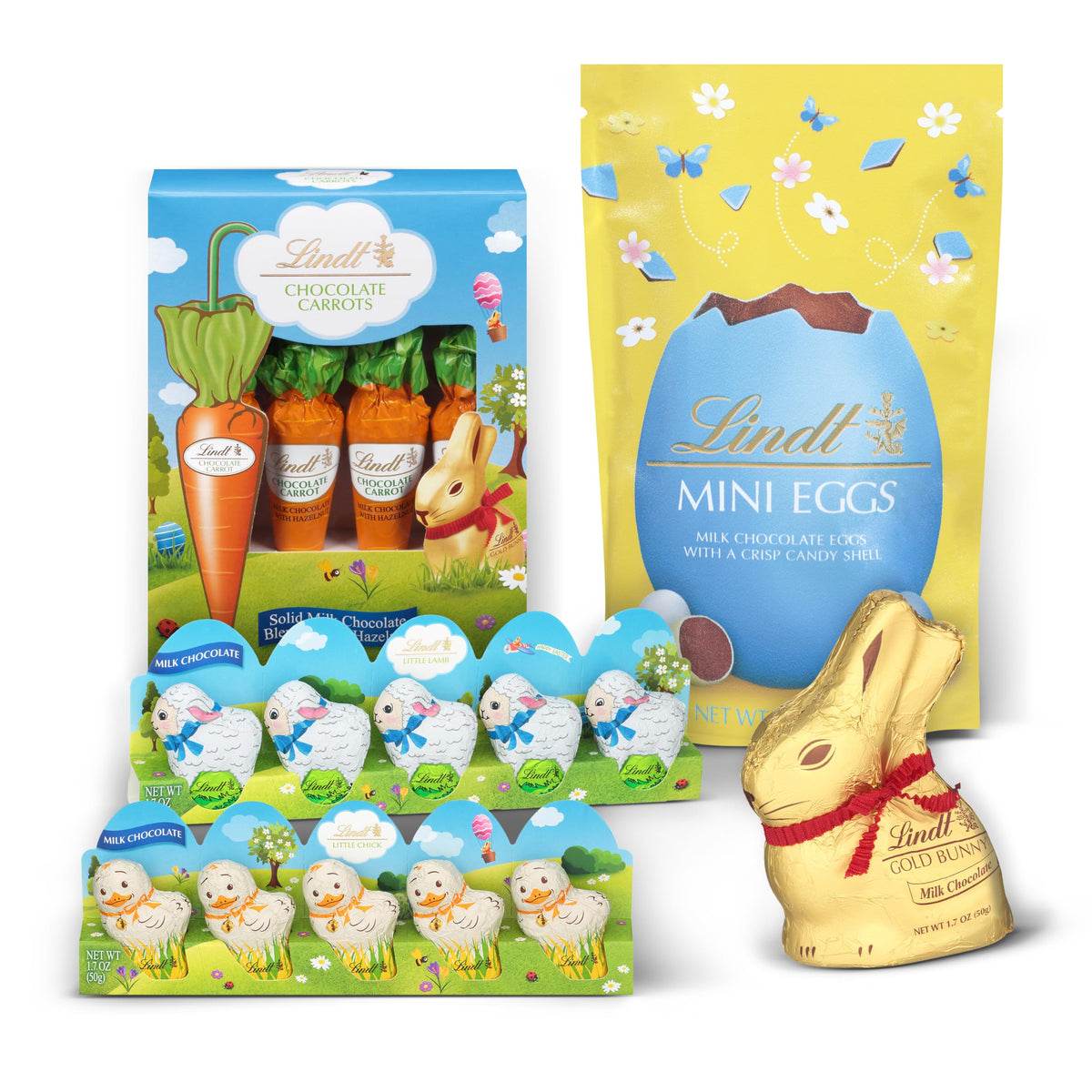 Lindt Easter Basket with GOLD BUNNY – Festive Lindt Chocolates for Kids, Ready for Gifting