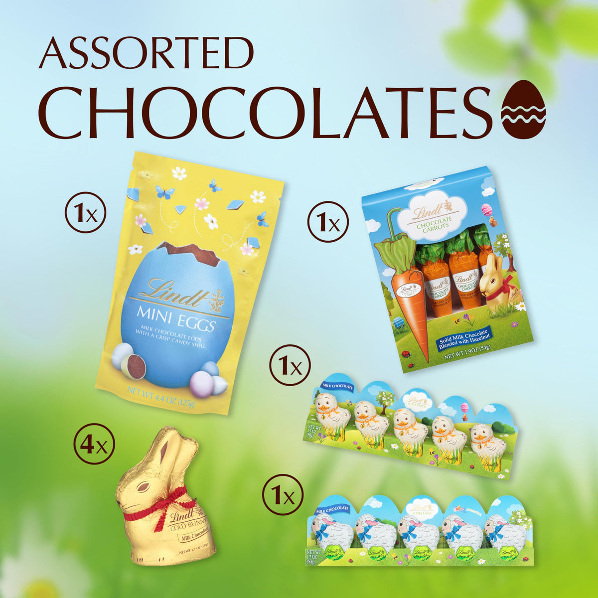Lindt Easter Basket with GOLD BUNNY – Festive Lindt Chocolates for Kids, Ready for Gifting