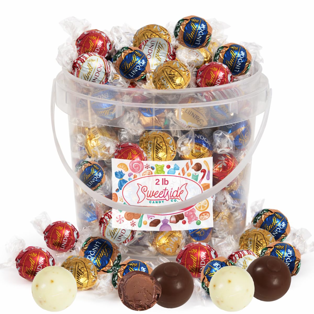 Lindt Easter Chocolate Truffles Assorted Flavors – 2 lb Bucket, 72 Individually Wrapped Pieces