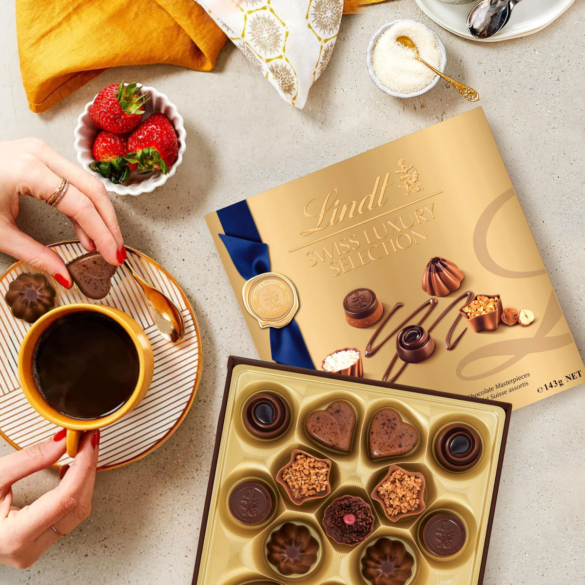 Lindt Swiss Luxury Selection Assorted Chocolates – 14 Count Gift Box (5.1 oz)