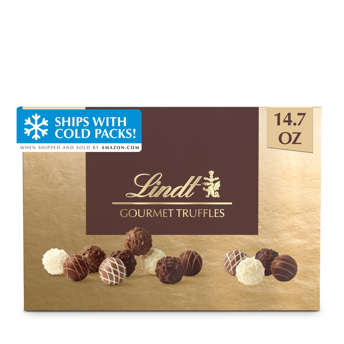 Lindt Gourmet Truffles Gift Box - 14.7 oz, 26-Count Assorted Chocolates for Gifting
