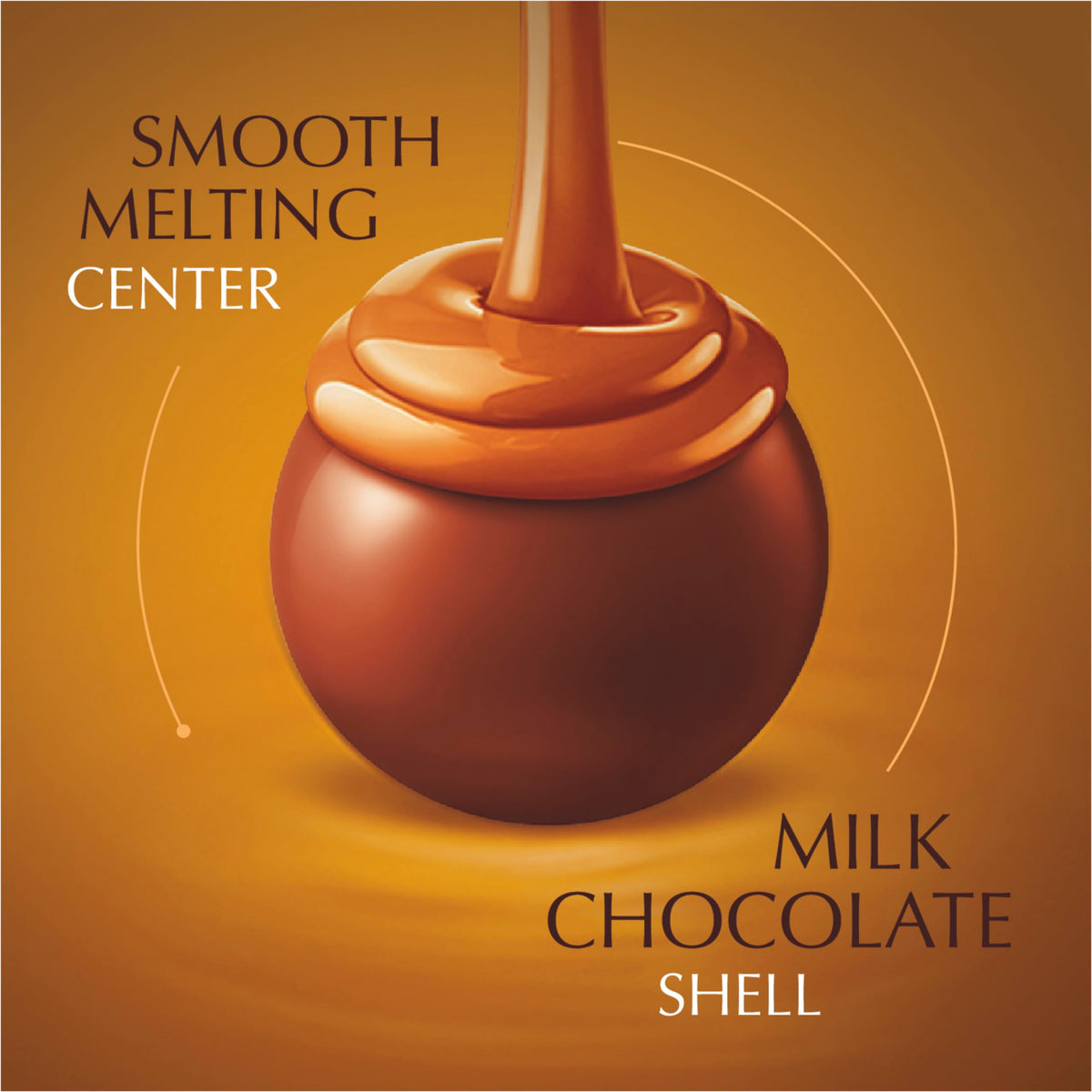 Lindt LINDOR Caramel Milk Chocolate Truffles – Smooth Melt-In Center, 60-Count Gift Box