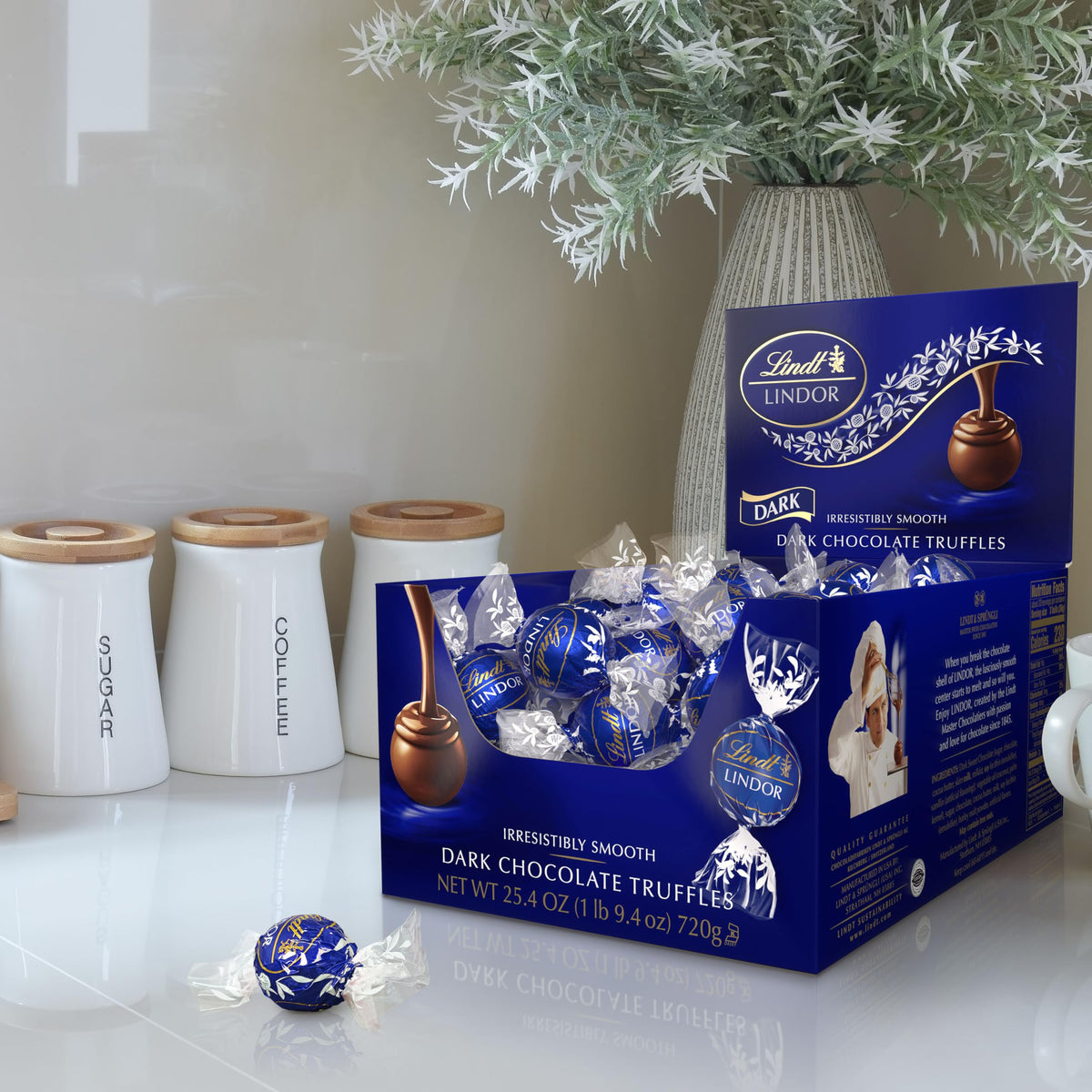 Lindt Lindor Dark Chocolate Truffles – 60-Count Gift Box