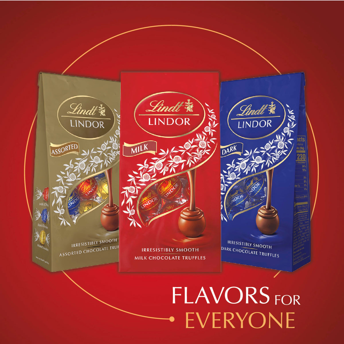 Lindt LINDOR Milk Chocolate Truffles – 6 Pack, 5.1 oz Bags, Smooth Melting Center