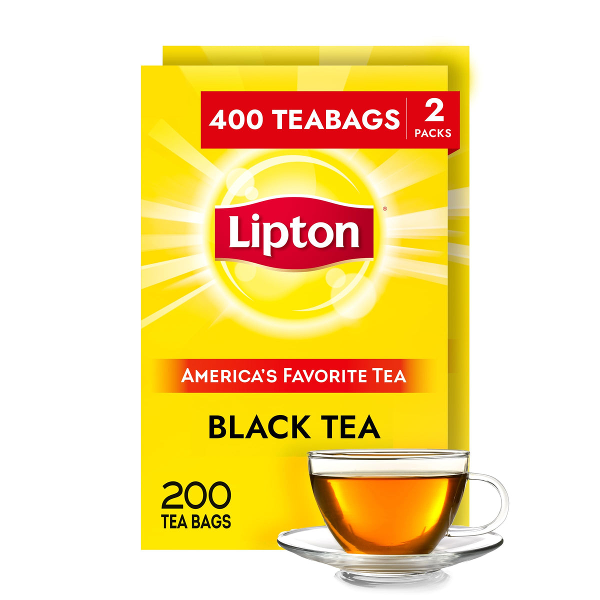 Lipton Black Tea Bags – 400 Count (2 Boxes) | Hot or Iced Brew