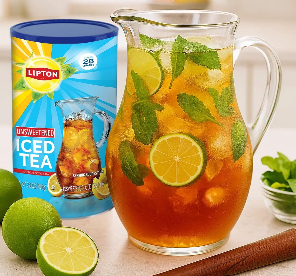 Lipton Black Tea Mix – Real Tea Leaves, Quick Iced Tea at Home