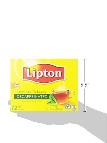 Lipton Decaffeinated Tea Bags – 72-Count Pack of 2 | Smooth Caffeine-Free Flavor
