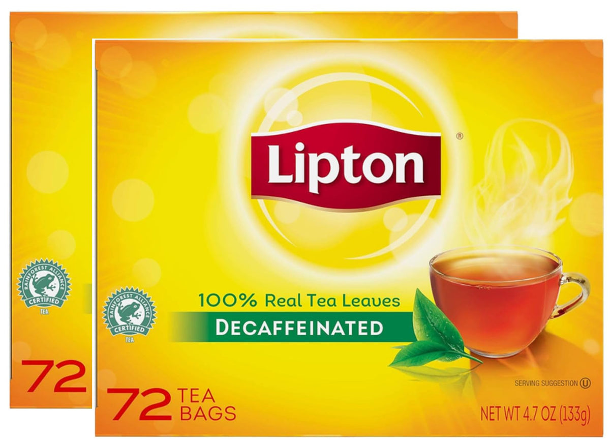 Lipton Decaffeinated Black Tea Bags – Classic Flavor, Caffeine Free