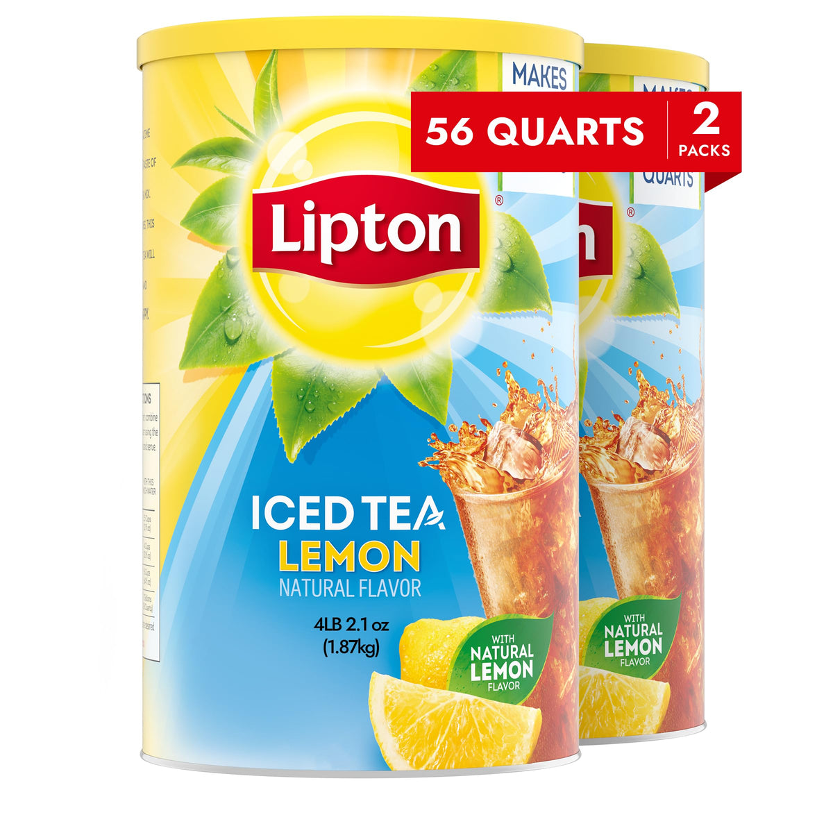 Lipton Lemon Iced Tea Mix – Makes 28 Quarts (Pack of 2)