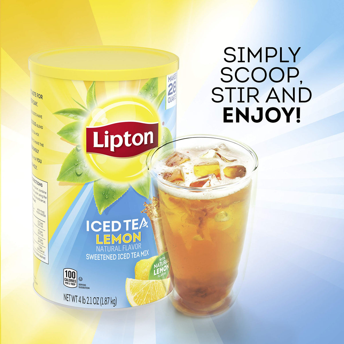 Lipton Lemon Iced Tea Mix – Makes 28 Quarts (Pack of 2)