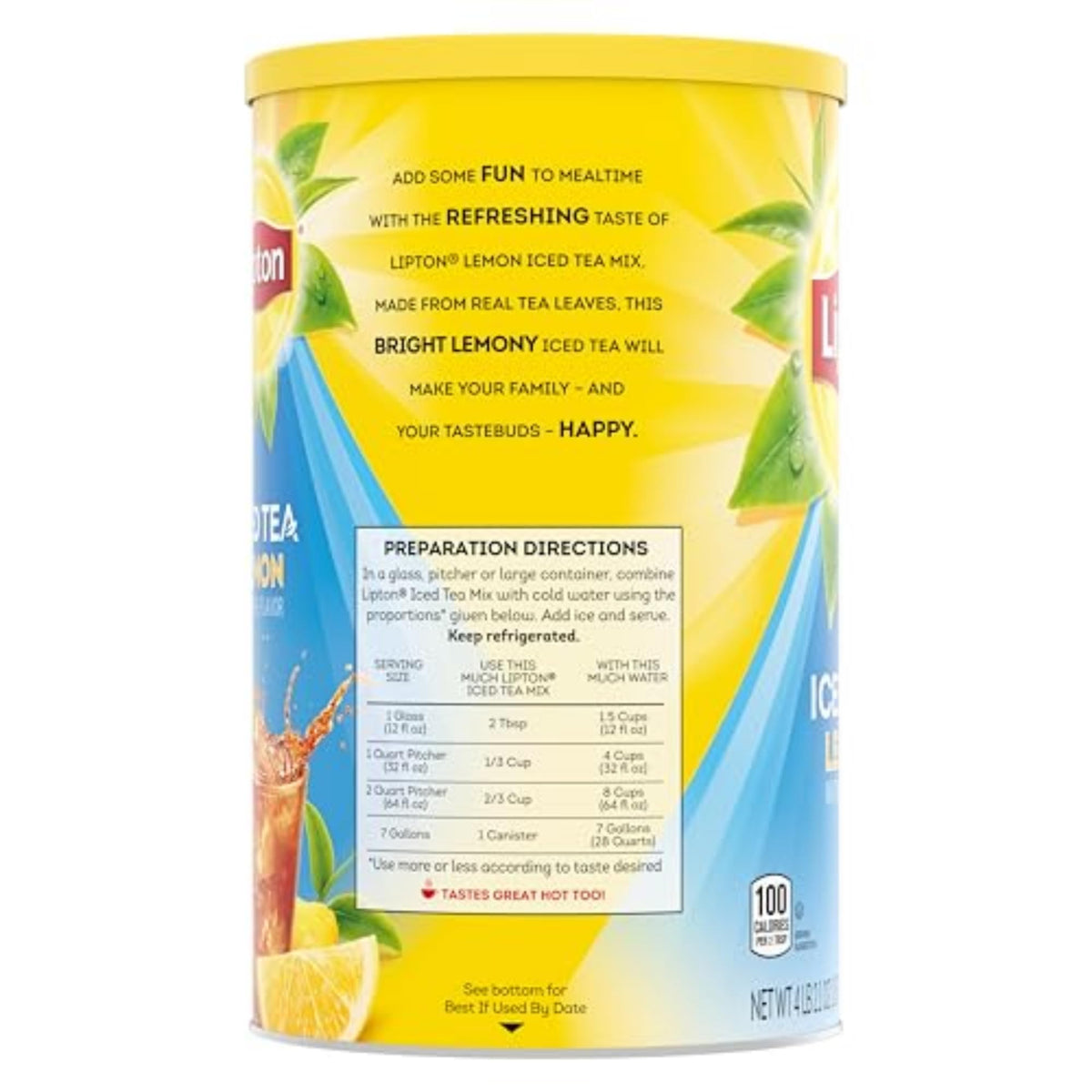 Lipton Lemon Iced Tea Mix – Makes 28 Quarts (Pack of 2)