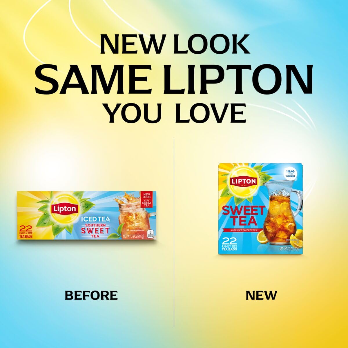Lipton Southern Sweet Iced Tea Bags – Zero Calories, Family Size, 132 Total Bags (22-count x 6)