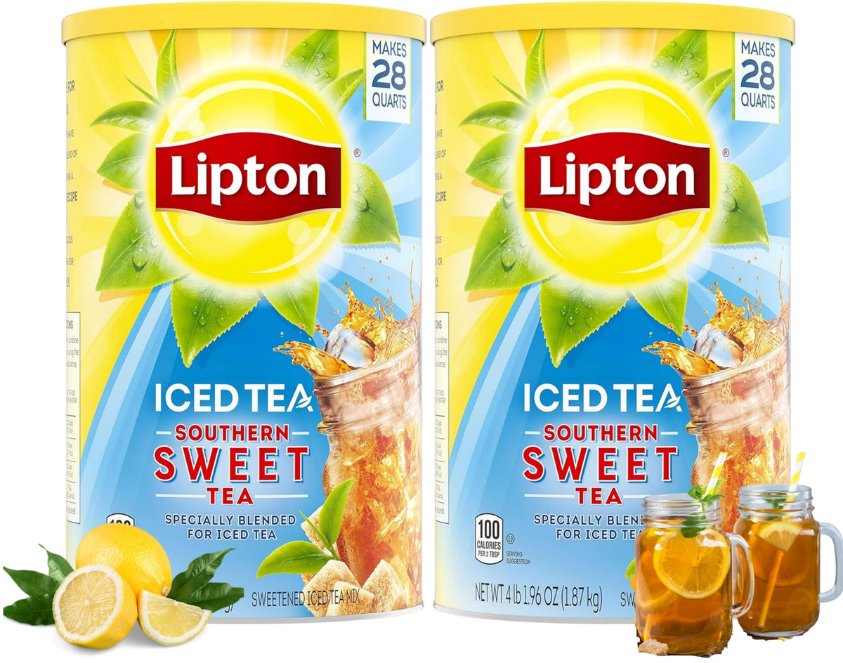 Lipton Southern Sweet Iced Tea Mix – 56 Quarts Total (2-Canister Pack)