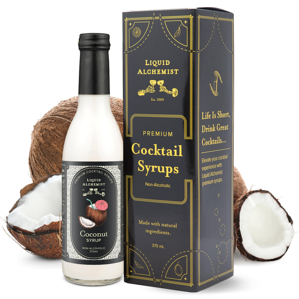 Liquid Alchemist Coconut Syrup for Drinks – Real Ingredients, Vegan & Non-GMO (12.7 oz)