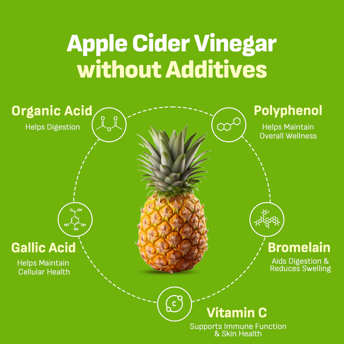 LIVELING Pineapple Cider Vinegar Drink Stick & 3-in-1 ACV Shot – Korean-Plum Flavor | Digestive Support, Sugar-Free, Low-Calorie, On-The-Go (30 sticks)