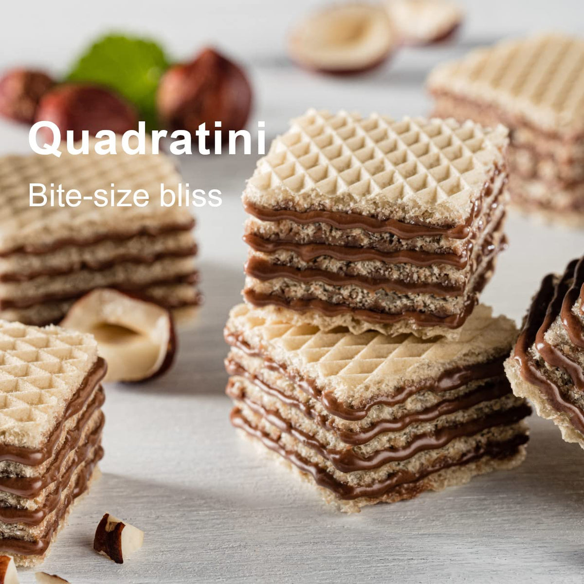 Loacker Quadratini Hazelnut Wafers – 30% Less Sugar, Large 6-Pack, NON-GMO