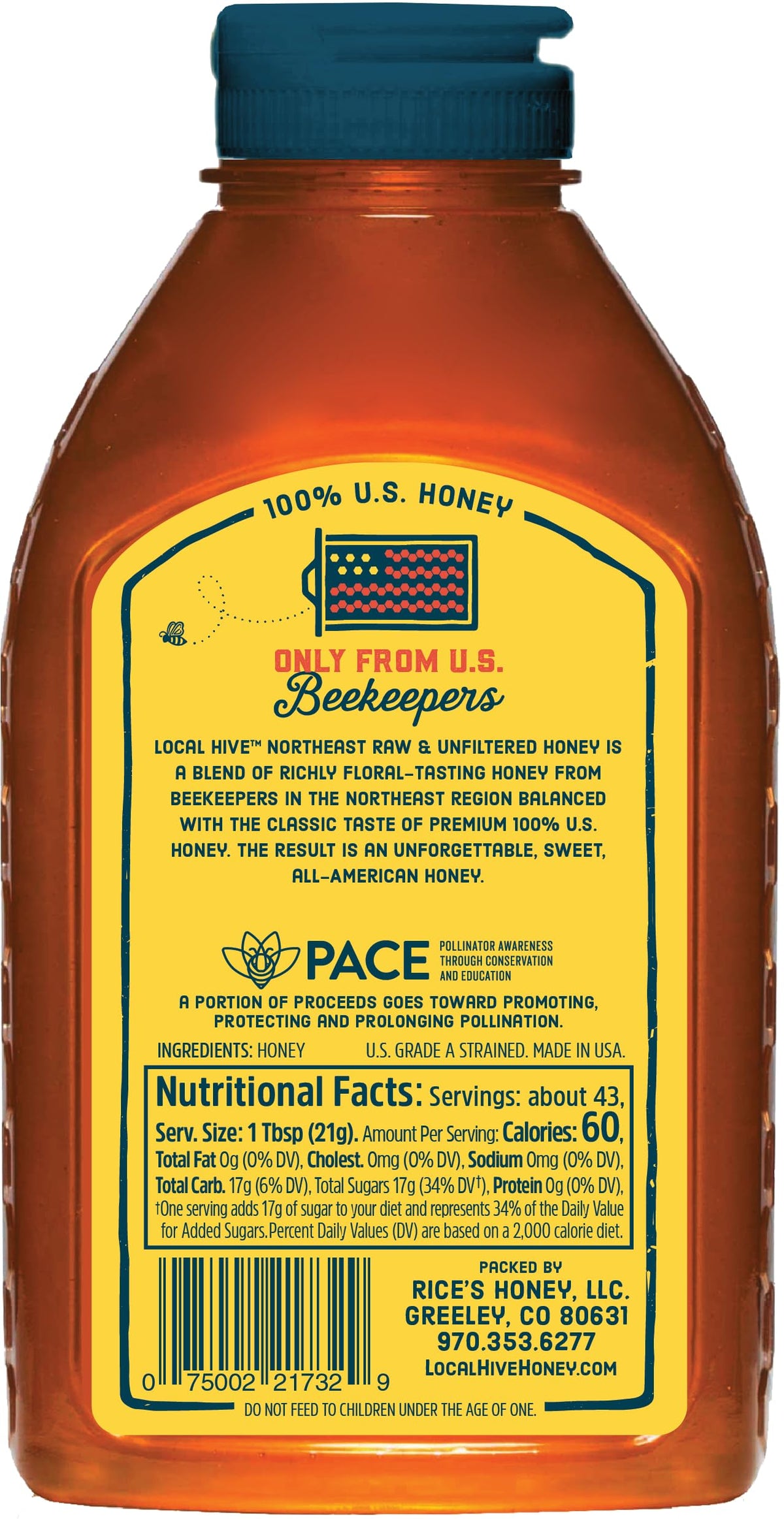 Local Hive Northeast Raw & Unfiltered Honey – 32 oz | 100% Pure U.S. Honey
