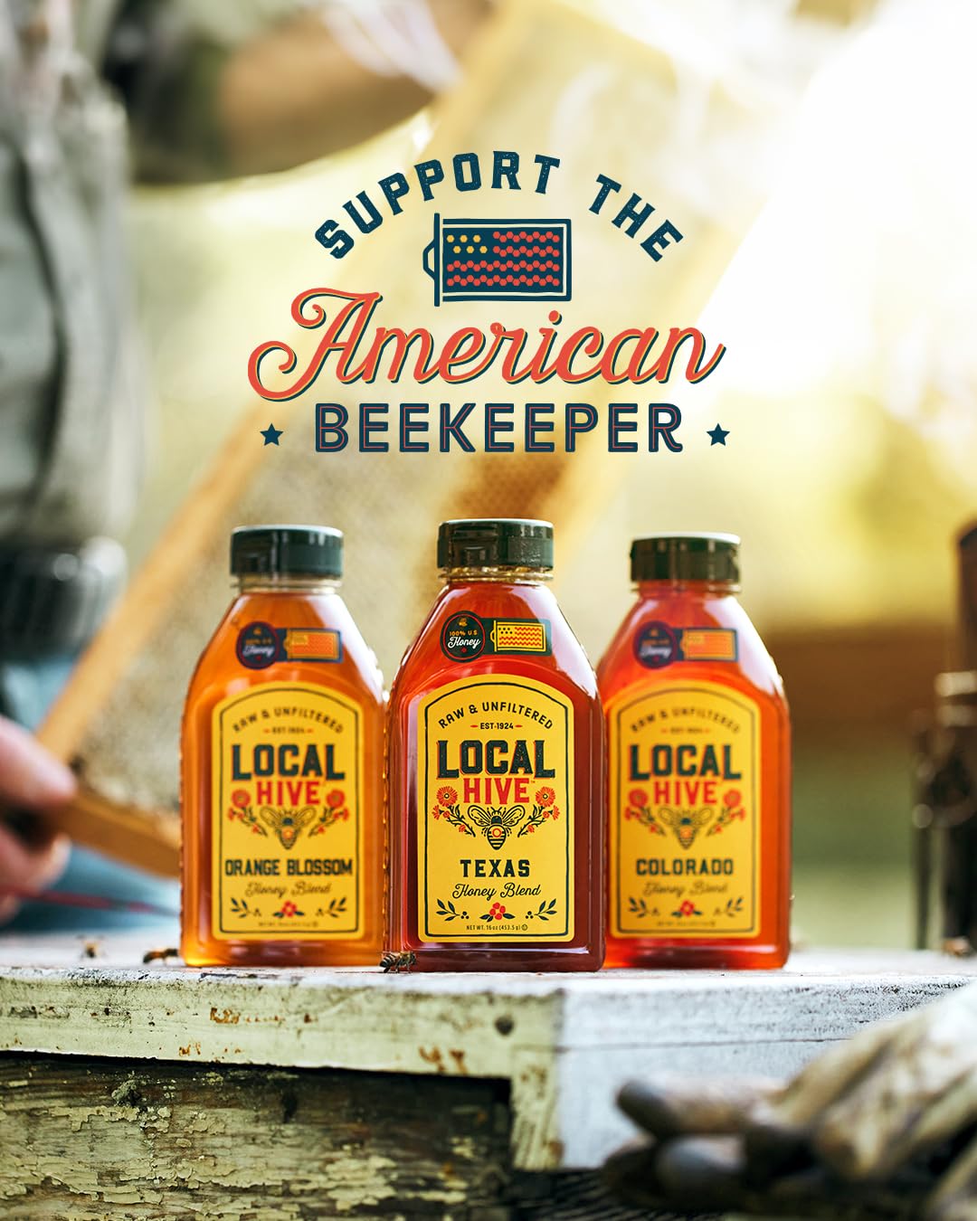 Local Hive Rocky Mountain Raw & Unfiltered Honey – 32 oz | 100% Pure U.S. Honey