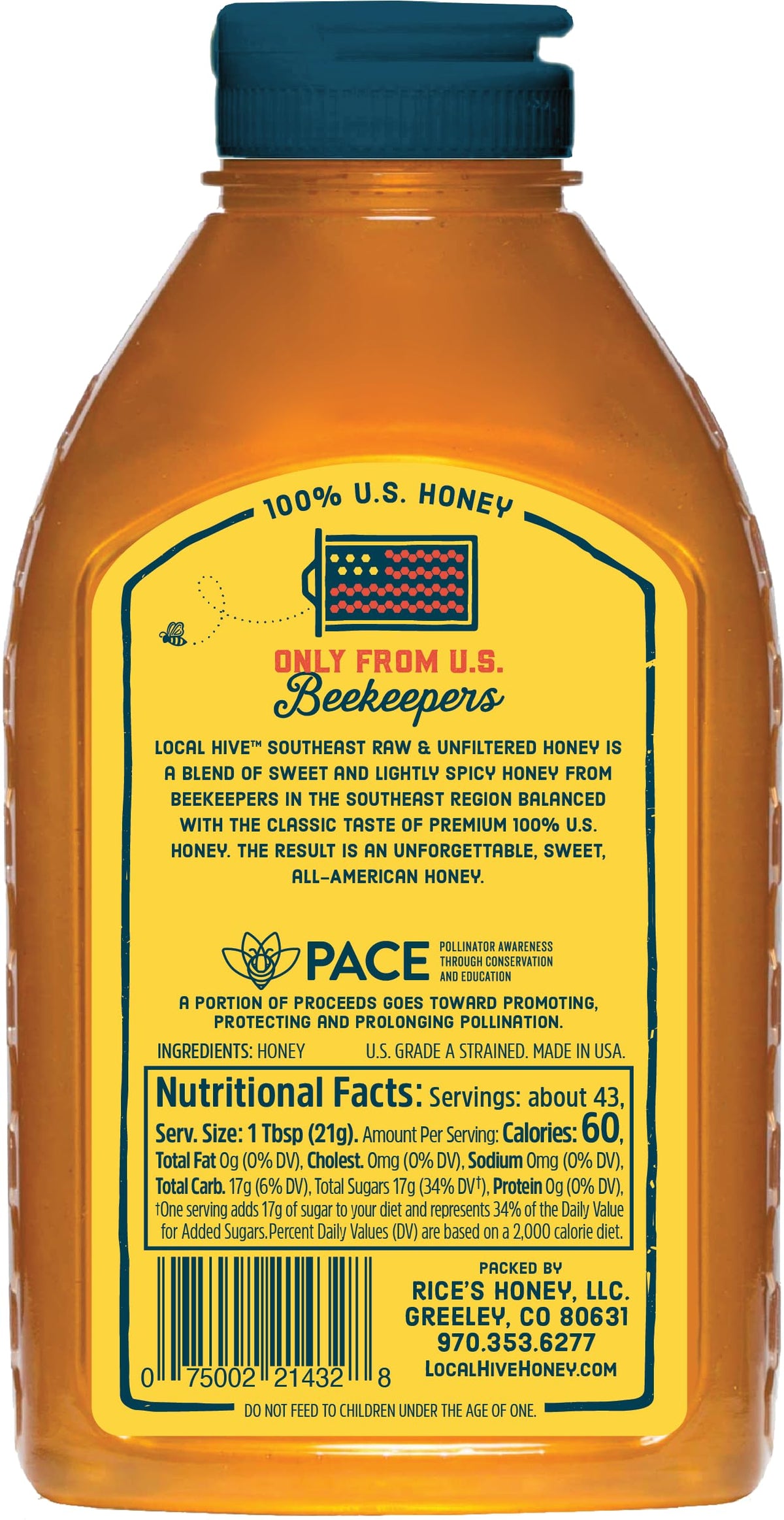 Local Hive Southwest Raw & Unfiltered Honey – 32 oz | 100% Pure U.S. Honey