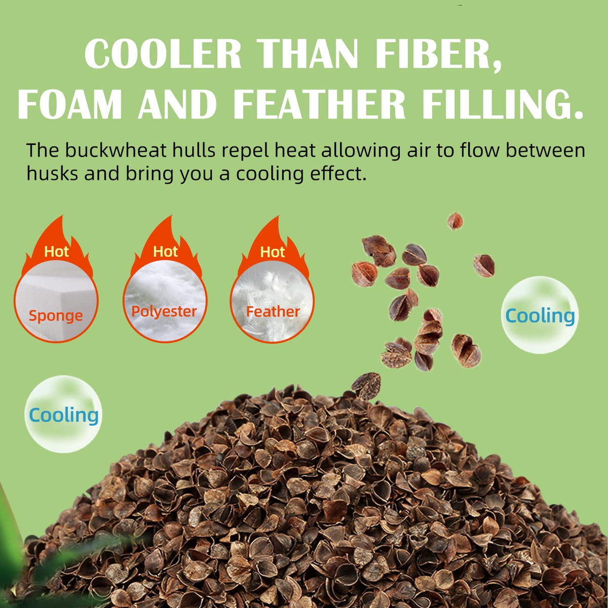 LOFE Common Buckwheat Hulls – 6 LBS Pillow Fillings, 100% Organic Buckwheat Hulls