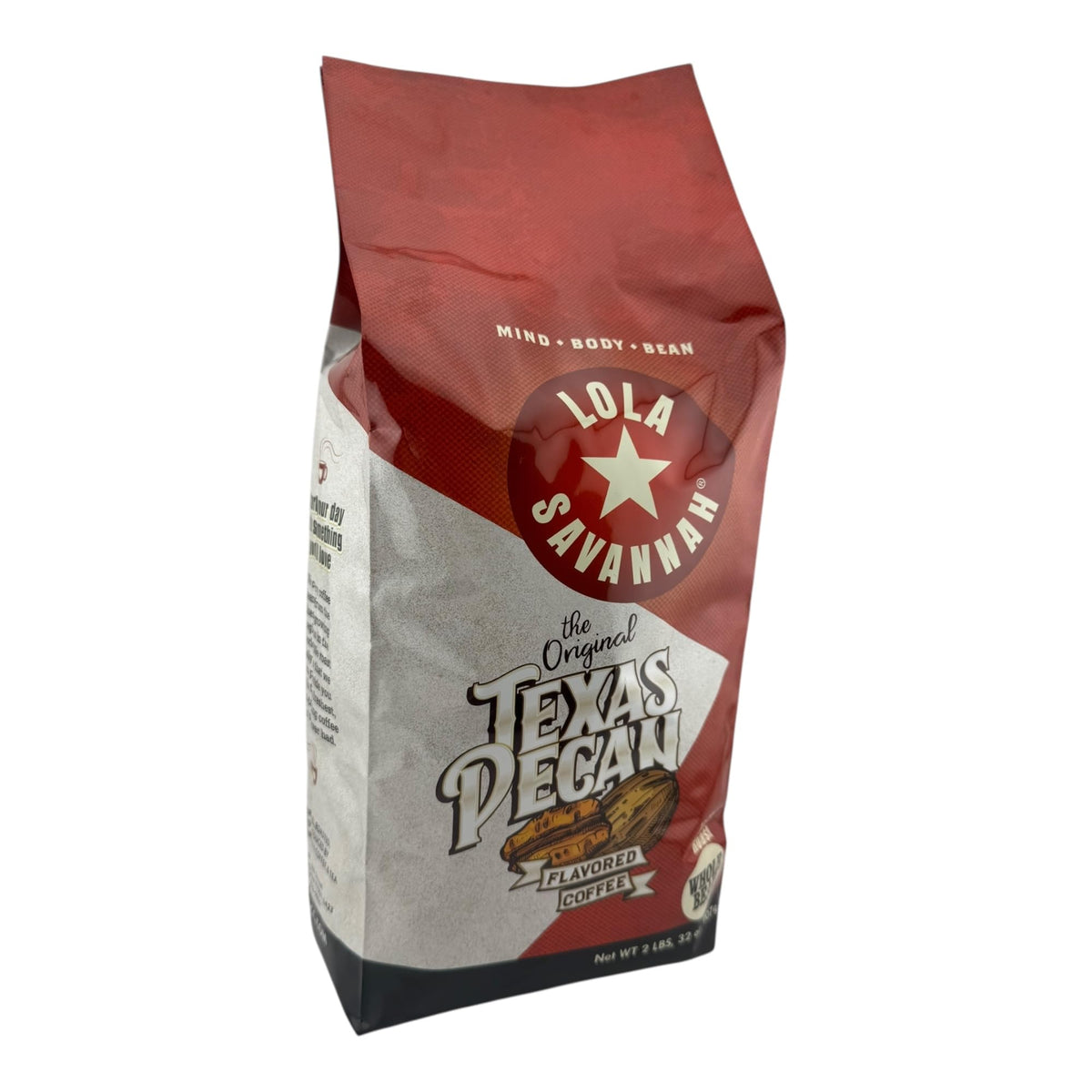 Lola Savannah Texas Pecan Whole Bean Coffee, 2lb – Caffeinated Flavor