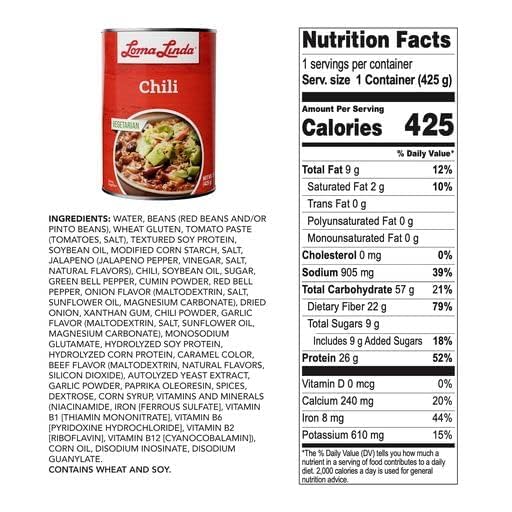 Loma Linda Chili | Vegetarian Beef-Chili Alternative — 15 oz Can, Pack of 3