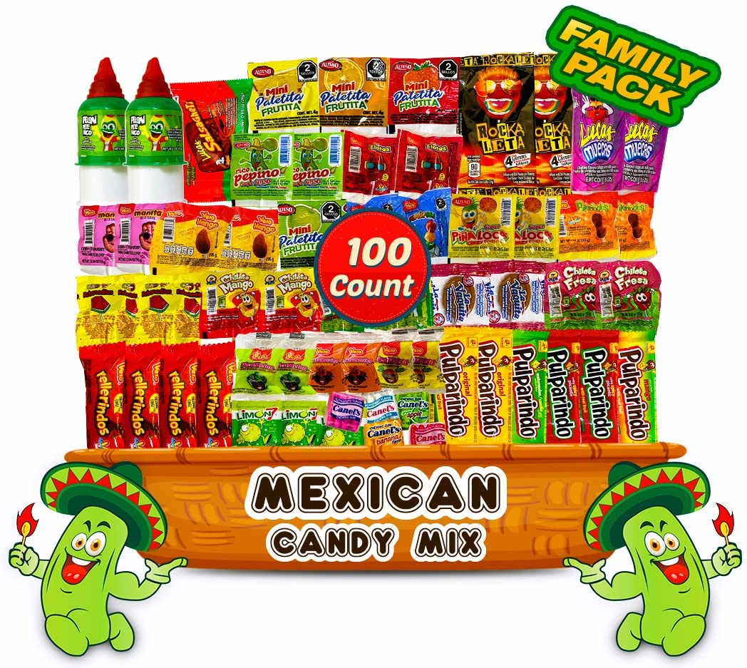 LookOn Mexican Candy Mix Bag Family Pack (100 Count) – Sweet, Sour & Spicy