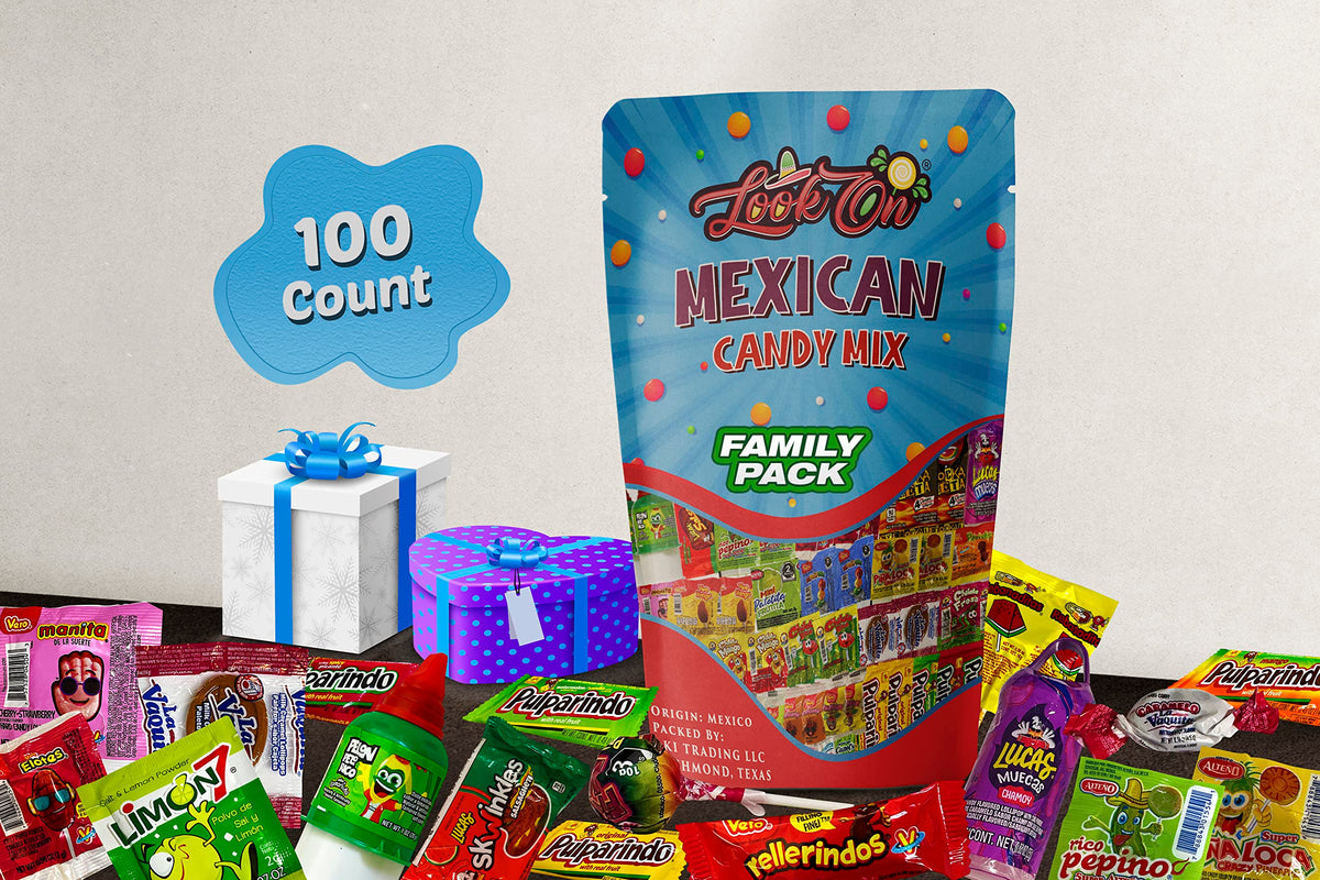LookOn Mexican Candy Mix Bag Family Pack (100 Count) – Sweet, Sour & Spicy