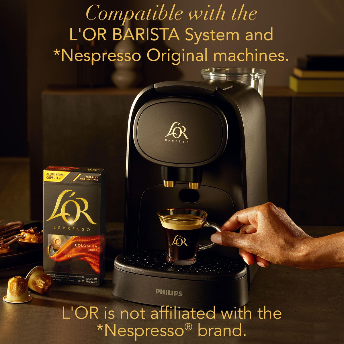 L'OR Espresso Capsules Ristretto, 50 Count – Compatible with L'OR BARISTA & Nespresso Original