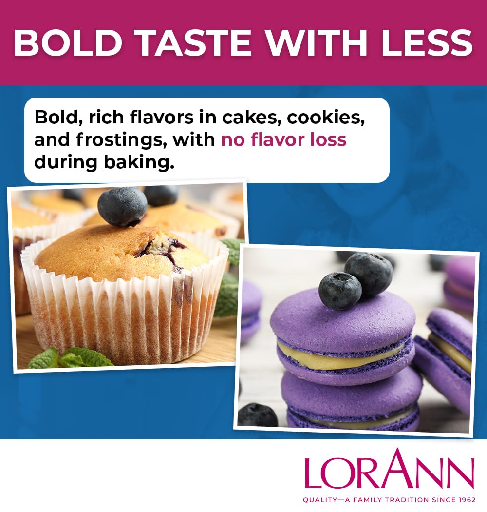 LorAnn Oils Blueberry Bakery Emulsion – Realistic Blueberry Flavor for Baked Goods, Gluten-Free & Keto-Friendly
