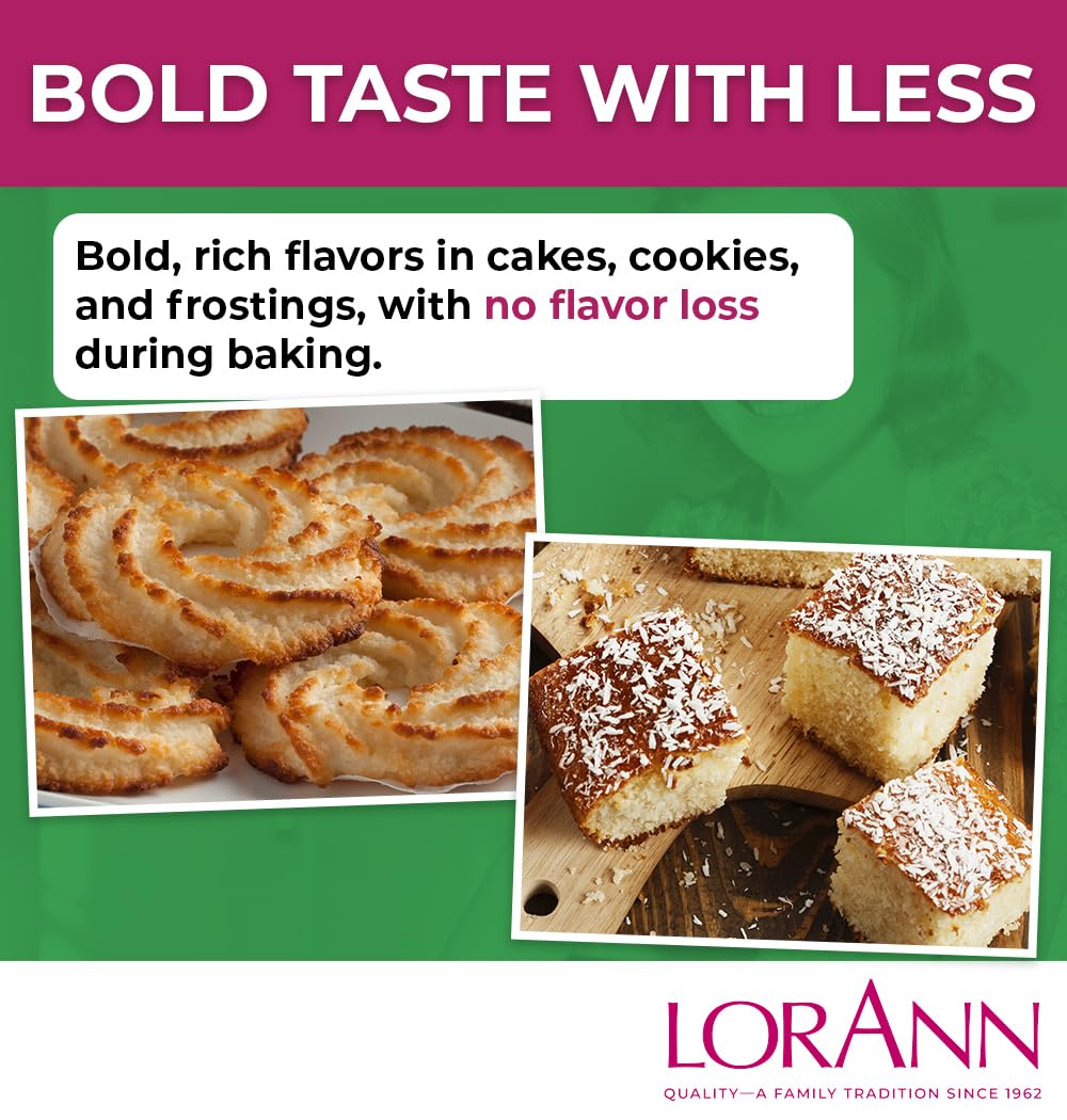 LorAnn Oils Coconut Bakery Emulsion – True Coconut Flavor for Cakes, Cookies & Desserts (16 oz)