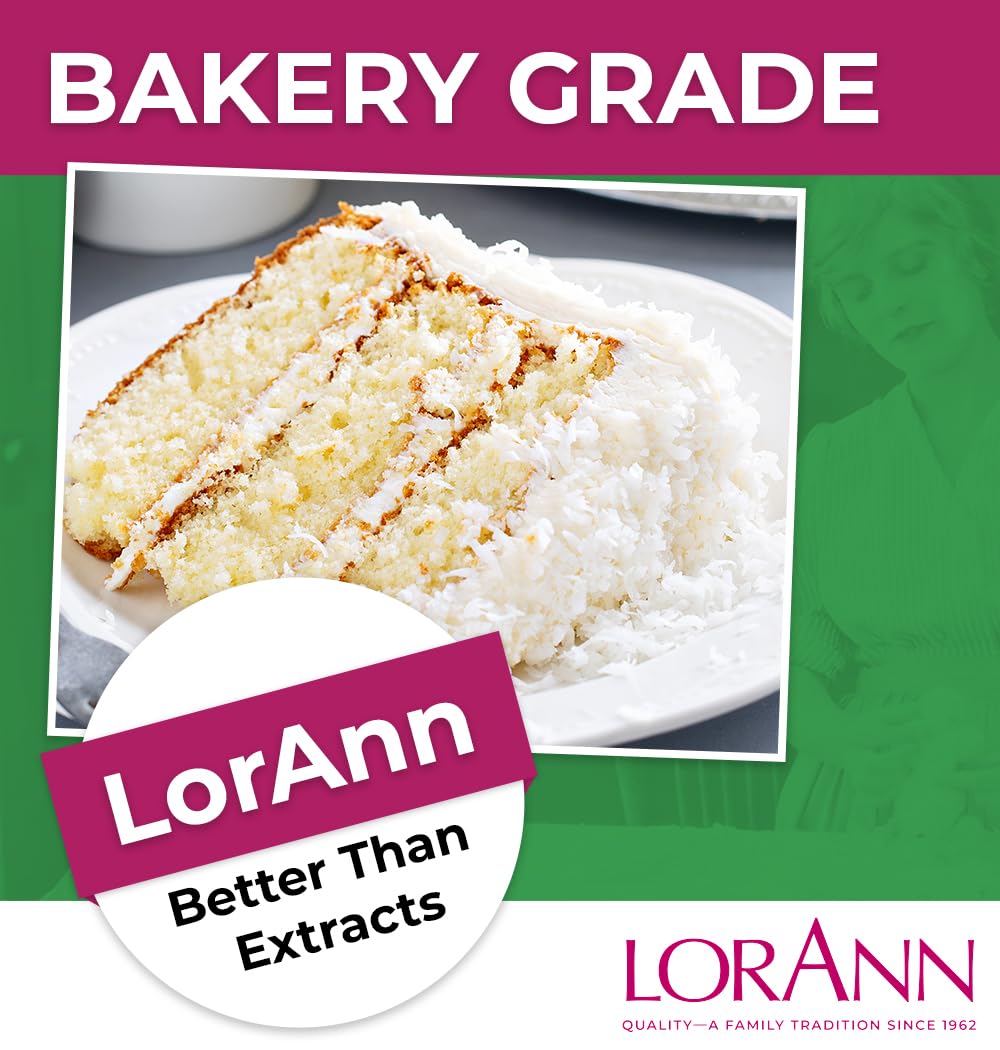 LorAnn Oils Coconut Bakery Emulsion – True Coconut Flavor for Cakes, Cookies & Desserts (16 oz)