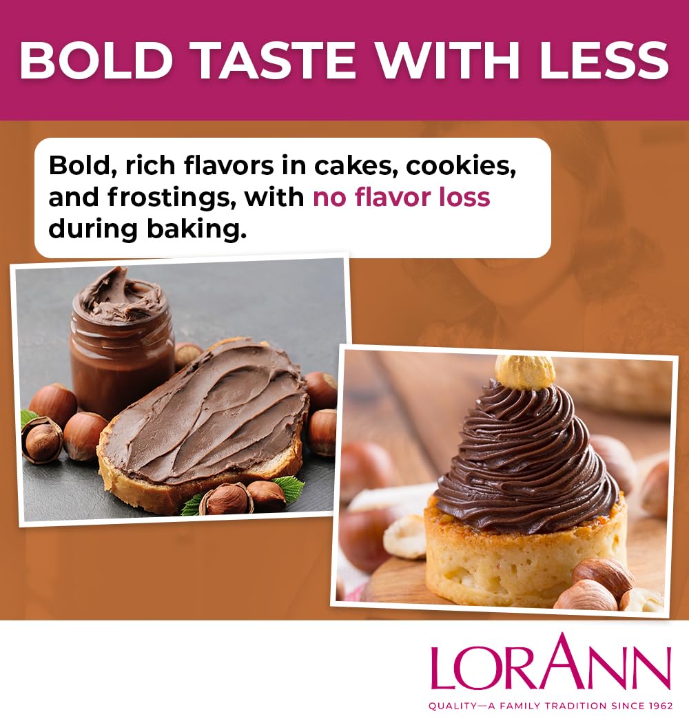 LorAnn Oils Hazelnut Bakery Emulsion – Gluten-Free, Keto-Friendly Flavor Booster (16 oz)