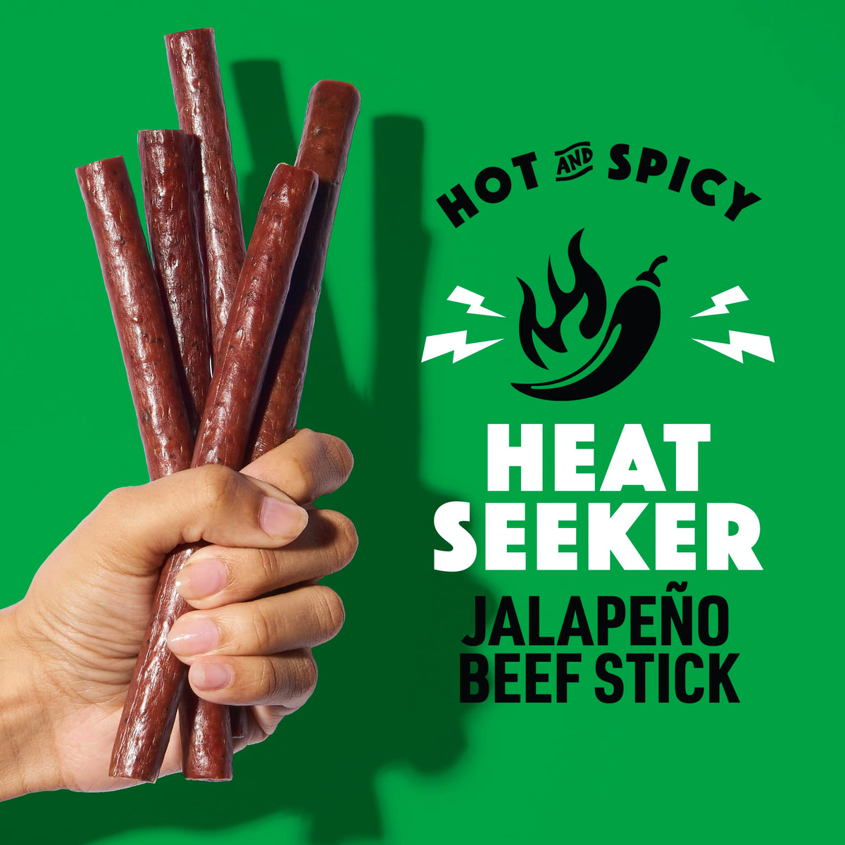 Lorissa's Kitchen Heat Seeker Jalapeño Beef Sticks – 12 Pack, 1 oz Each | Zero Sugar, Allergen Free, Gluten Free