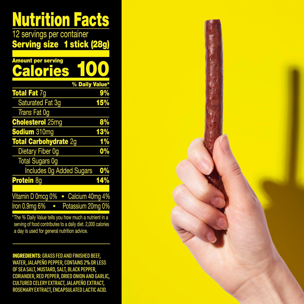 Lorissa's Kitchen Heat Seeker Jalapeño Beef Sticks – 12 Pack, 1 oz Each | Zero Sugar, Allergen Free, Gluten Free