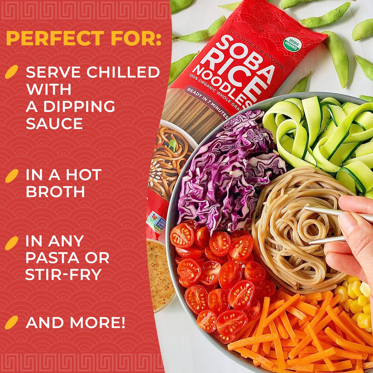 Lotus Foods Organic Soba Rice Noodles – Gluten Free, Vegan, Non-GMO (Pack of 8)